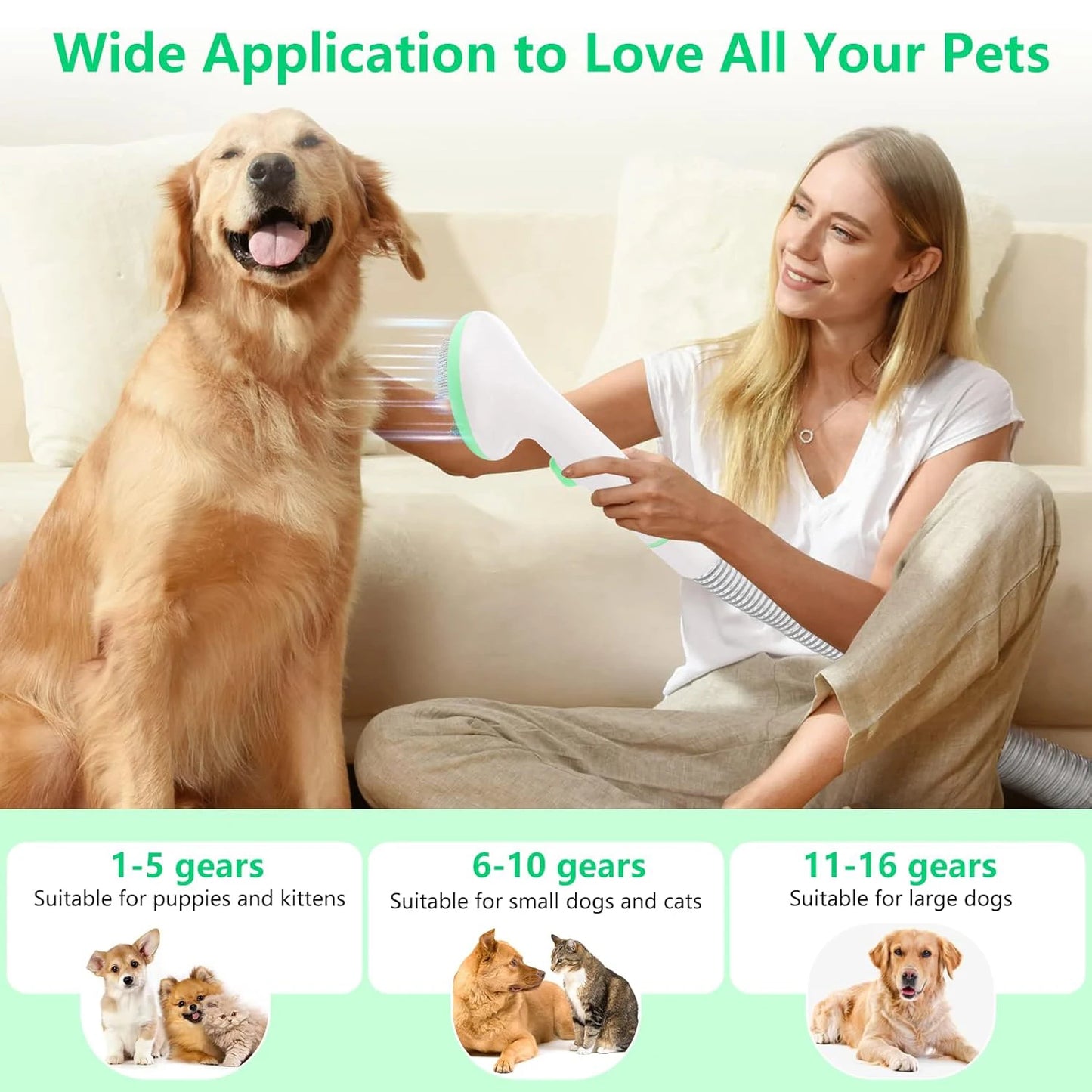 Pet Grooming Kit  with 5 Grooming Tools For Pets