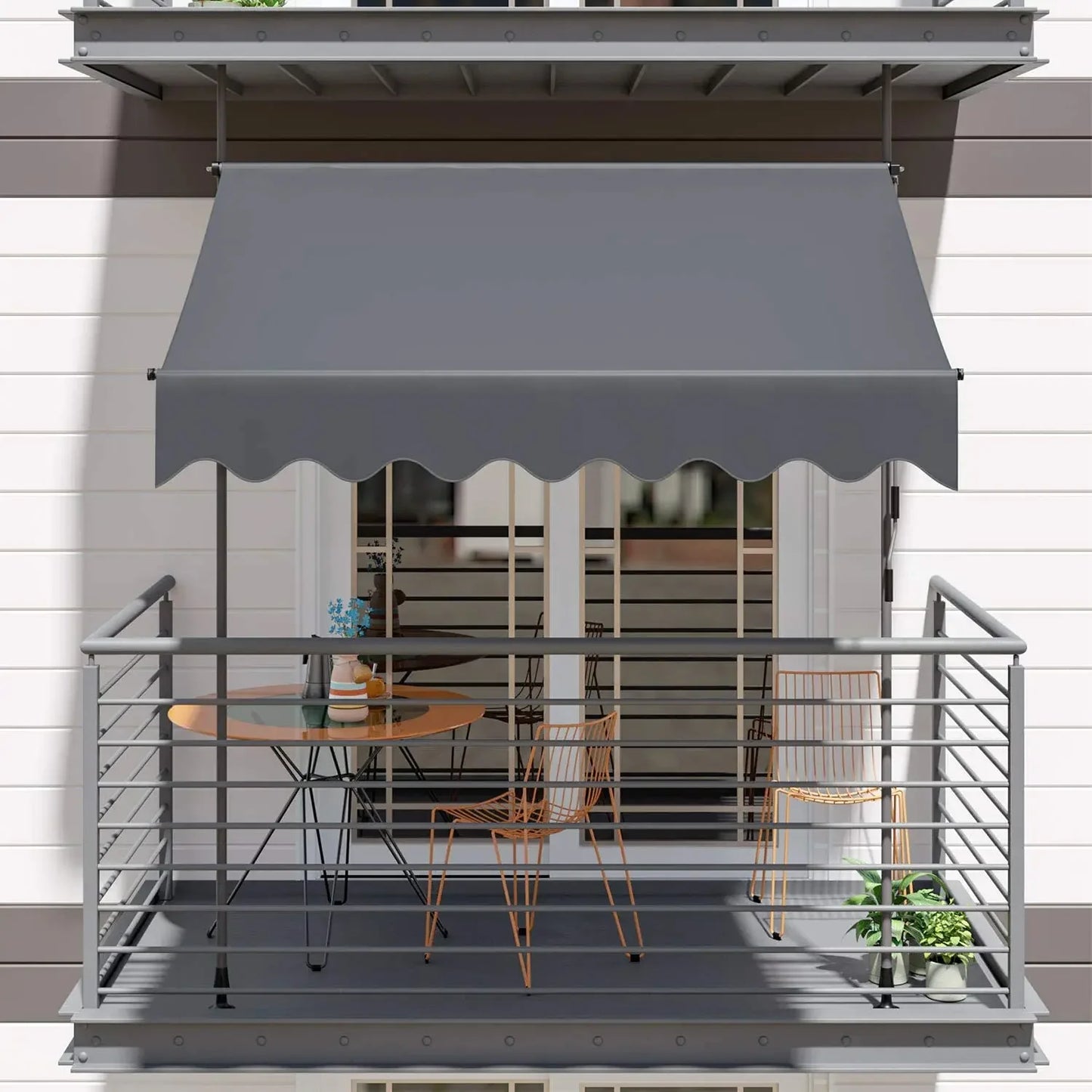 Awning Retractable UV50+ Garden Sun Protection with Hand Crank