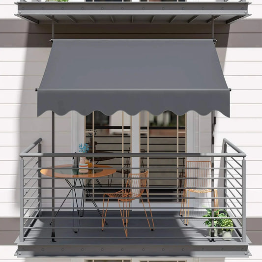 Awning Retractable UV50+ Garden Sun Protection with Hand Crank